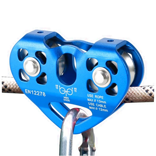 Lixada Zip Line Pulley 30KN Tandem Speed Double Pulley for 1/4 5/16 3/8 1/2 Cable Backyard Zipline, Hauling, Rigging and Commercial Purposes,Holds Upto 6700lbs