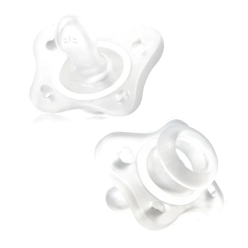 Chicco PhysioForma 100% Soft Silicone Mini One Piece Pacifier for Babies 0-2 Months | BPA & Latex Free | Reusable Sterilizing Case | 2pk