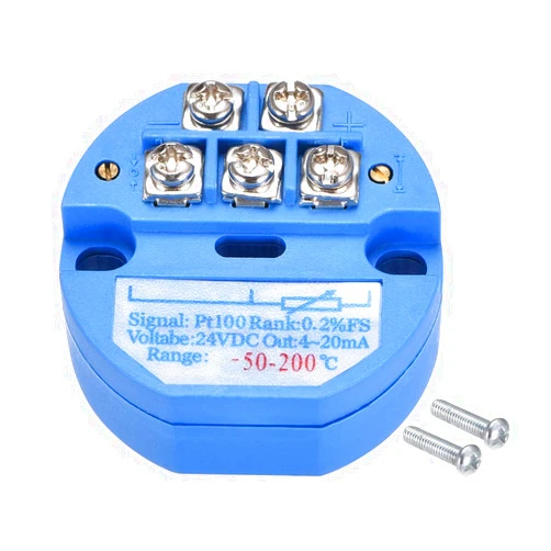 uxcell PT100 Temperature Sensor Transmitter 24V DC 4-20mA -50℃ to 200℃