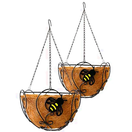 Panacea 81452 Bee-Conscious Hanging Baskets, Black, 14