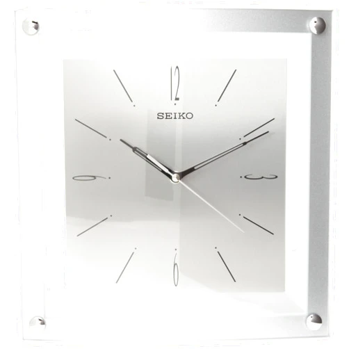 Seiko Wall Clock Quiet Sweep Second Hand Clock Silver-Tone Metallic Case