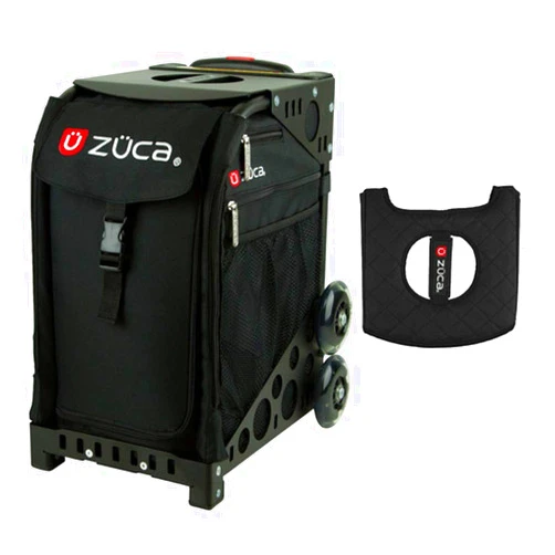 Z?CA INC Zuca Sport Bag - Obsidian with Gift Black/Pink Seat Cover (Black Non-Flashing Wheels Frames)