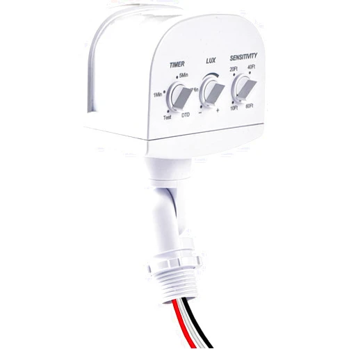 AizzKry 240-Degree Motion Sensor, 5-300LUX Adjustable Dusk to Dawn Light Motion Sensor, Adjustable Time & Detection Sensitivity 60Ft Range, 3 Working Modes Pir Motion Sensor for Security Floodlight, UL Listed