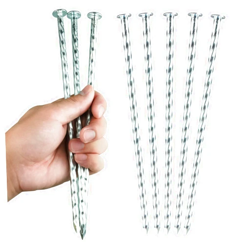 EISENSP 10-Inch Spiral Metal Landscape Stakes - Galvanized and Rustproof - 30pcs Round Anchoring Spikes for Paver Edging, Artificial Turf, Weed Barrier and More