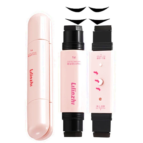 Dulele 2 in 1 Eyeliner Stamp Pen Set, 2 Styles Gel Eyeliner Pencil for Perfect Wings, Dual-Ended Eyeliners Tool, Waterproof Cat Eye Eyeliners Pen for Beginners (Black, M)