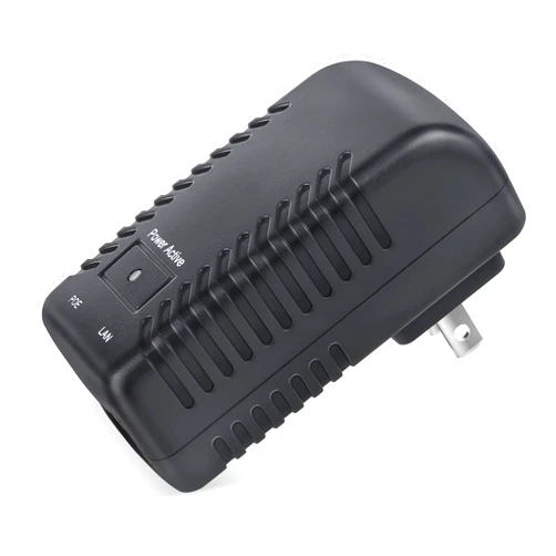 PwrON Wall Plug POE Injector with 48V Power Supply IEEE802.3af for Most Cisco/Polycom/Aastra IP Voip Phones Camera and More, 10/100Mbps