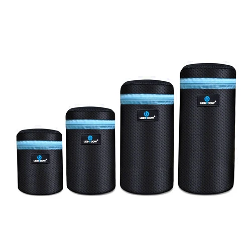 Lightdow 4pcs Pack Lens Pouch 5mm Thick Soft Neoprene DSLR Lens Bag