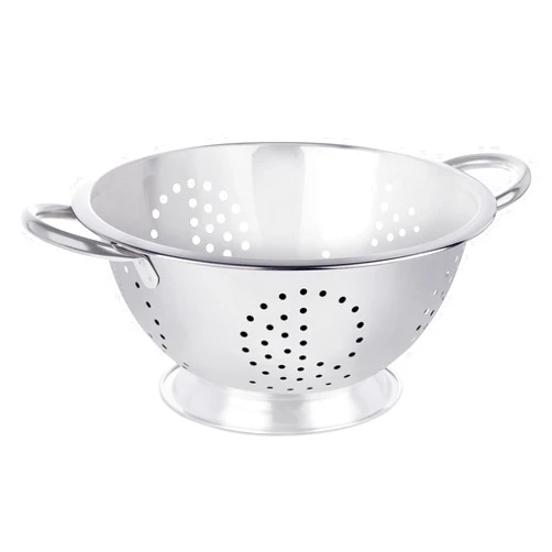 BirdRock Home Round Stainless Steel Colander - Self Draining Pasta Bowl - Kitchen Food Washing Strainer - Wide Grip Handles - Large