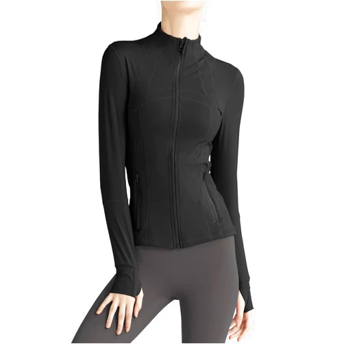 Locachy Women's Slim Fit Full Zip Athletic Running Sports Workout Jacket with Pockets