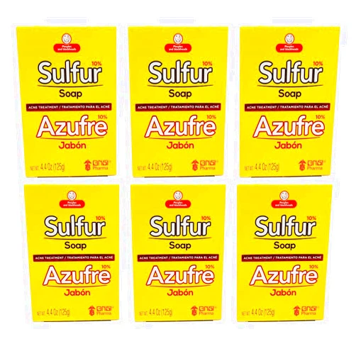 Grisi Sulfur Soap for Acne - 4.4 ounce (Pack of 6)