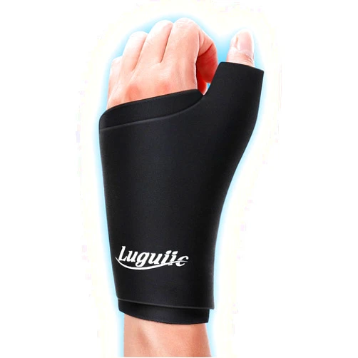 Luguiic Wearable Thumb Wrist Ice Pack-Hot Cold Compress Hand Finger Ice Pack,Reusable for Injuries,Carpal Tunnel,Arthritis,Tendonitis,De Quervain's Tenosynovitis, Swelling & Bruises Black-S/M