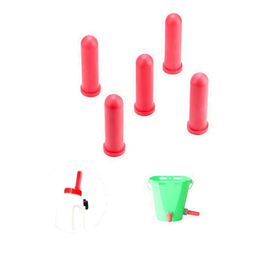 ZLXHDL 5Pcs Calf Milk Drink Nipple, 3.9Inch Rubber Replaceable Nipple Calf Feeding Nipple Animal Feeding Supplies Little Cow Calf Milk Nipple