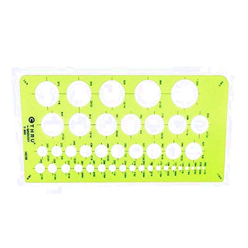 Generic C Thru By Westcott Stencil/Drawing Template, Circle Arrow, Various, PVC, 1 EA - T-800