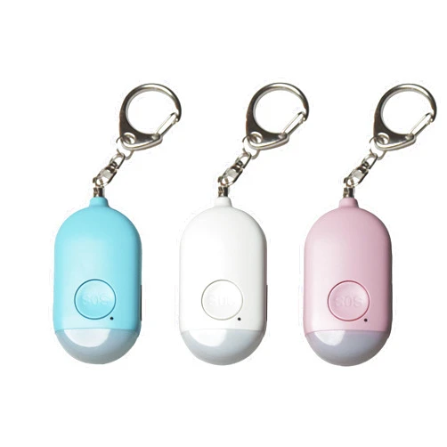 Qseel Phoenix Personal Alarm Keychain - 3-Pack 130DB Safety Alarm with LED Light - USB Rechargeable Self Defense Siren Alarm - Easy to Use Sound Security Alarm –for Men, Women, Kids - Blue, White and Pink