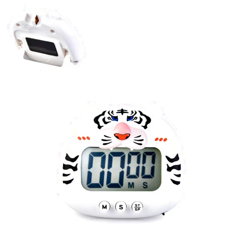 HERCHR Kitchen Timer, Cute Digital Timers Countdown Timer Animal Shaped Digital Timer Magnetic Digital Timers for Cooking Magnetic Timer Rechargeable Cute Cartoon Animal Countdown Timer(Tiger)