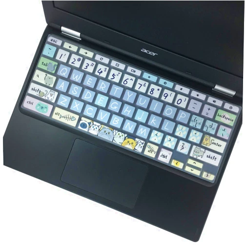 NALIAN Keyboard Skin Cover for Acer Chromebook R 11 CB5-132T CB3-131,Acer Premium R11, Acer Chromebook R 13 CB5-312T, Acer Chromebook 14 CB3-431 CP5-471,Acer Chromebook 15 CB3-531 CB5-571 C910 Cute Cat