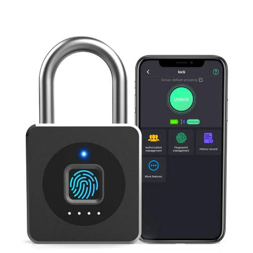Pothunder Fingerprint Padlock, Fingerprint Lock with APP, Padlock with Keyless Biometric, Smart Padlock Waterproof Suitable for Gym, Locker, Gates, Fence and Storage