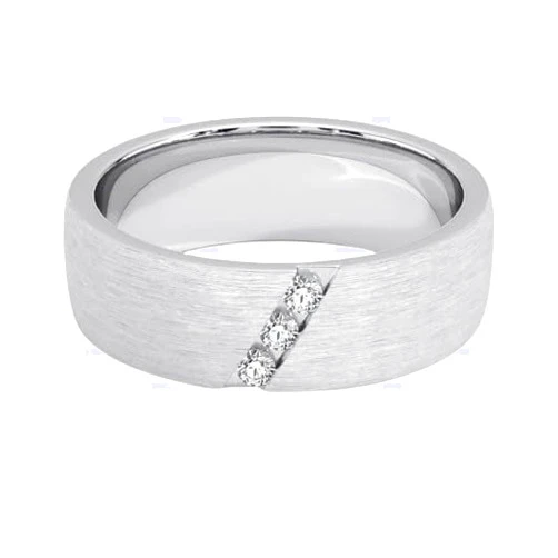 Generic GEMS GALAXY Striking Diagonal Diamond Accent Wedding Ring 14K Gold Plated