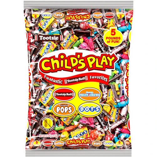 Tootsie Roll Child's Play Candy Favorites with Bonus Mobile Game, 5 Pounds of Individually Wrapped Party Candy - Funtastic Candy Variety Mix Bag - Peanut Free, Gluten Free (5 Pounds)