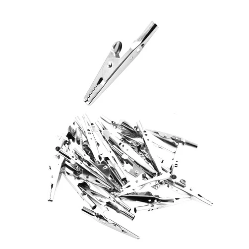 Mandala Crafts Small Metal Alligator Clips for Crafts – 2 Inches 100 PCs Tiny Metal Alligator Clamp Mini Crocodile Clips for Soldering Electric Test Leads Painting