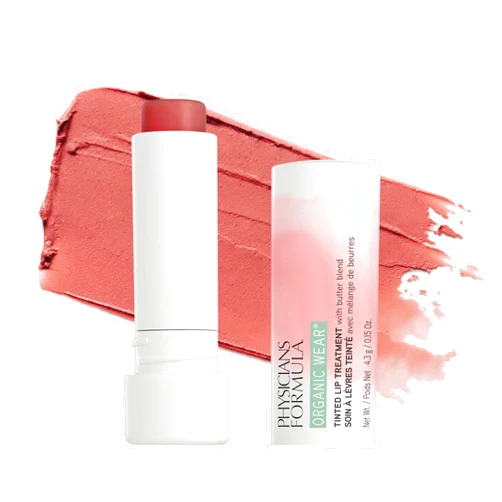 Physicians Formula Organic Wear Tinted All Natural Lip Balm Treatment Tickled Pink | Dermatologist Tested, Clinicially Tested