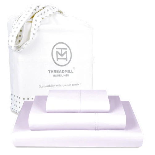 Threadmill Cotton Twin XL Sheets Set, Soft 100% Cotton, Cooling Bed Sheets with Deep Pocket Snug Fit Elastic, 500 Thread Count, 3-Pc, Hotel Quality Bed Sheets, Beats Egyptian Cotton Claim, Lilac
