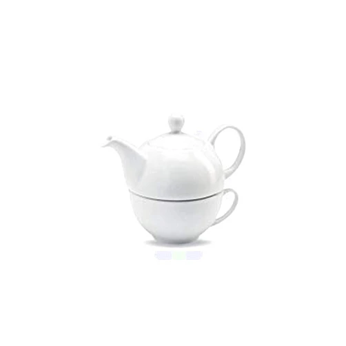 Wilmax England Wilmax White Porcelain Set: Teapots 13 Oz | 375 Ml & Cups 11 Oz | 340 Ml | Dishwasher Safe, Easy To Clean | Fine, English Porcelain | Wl-994048/Ab