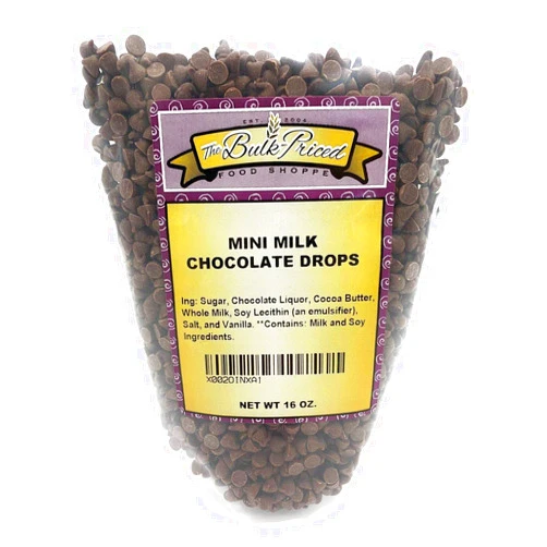 The Bulk-Priced Food Shoppe Mini Milk Chocolate Chips, Bulk Size, Baking Chips (1 lb. Resealable Zip Lock Stand Up Bag)