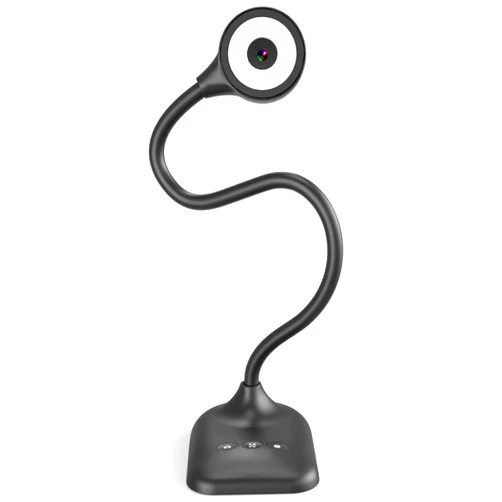 Kitchbai Document Camera for Teachers, Webcam and Overhead Camera for Classroom with Mic, LED Lights, Image Invert, Fold for Mac OS, Windows, Zoom, OBS Work with Distance Learning/Teaching, Live Demo