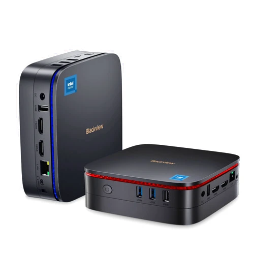 Blackview MP60 Mini PC 16GB DDR4 RAM 512GB M.2 SSD, Gaming Computer with Processor Intel N5095, VESA/Home/Business Mini Desktop, 4K HD Dual HDMI Gigabit Ethernet, Black