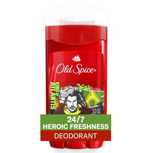 Old Spice Aluminum Free Deodorant for Men, 24/7 Freshness, Long Lasting Protection, Smell Like a Hero, Aquaman, Fresh Ocean and Seastorm Scent, 3 oz