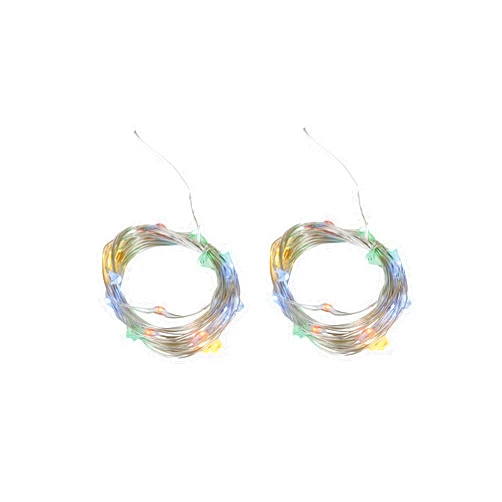 Gritech Set of 2 Twinkle Fairy Micro Lights Strands WitTwinkle Fairy String Lights Strands With 20 LEDs,Timer, Battery operated For Easter, Garden, Home, Wedding, Party, Christmas Decoration(Set (Multi Color)