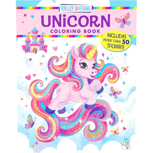 Cottage Door Press,Addy Rivera Sonda,Ela Jarzabek Totally Awesome Unicorn Coloring Book with Stickers