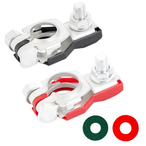 Aoerzn Premium Battery Terminal Connectors for Nissan, Positive and Negative 1 pair, Good Contact, Corrosion Resistance, Fits For 243407F000 243407F001