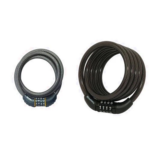 Master Lock Cable Lock, Set Your Own Combination Bike Lock, 6 ft. Long, 8122D, Black & Bike Lock Cable, Combination Bicycle Lock, Cable Lock for Outdoor Equipment, 8143D