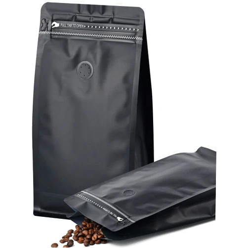 FireKylin 50 PCS Coffee Bags with Valve, (16 oz, 1 lb) Stand Up Pouches, Resealable Coffee Bean Bags, Vented Food Storage Bags Side Zipper(Black)