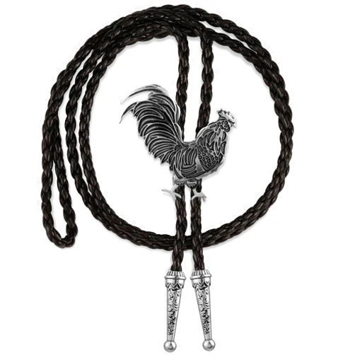 LAXPICOL Vintage Retro Bolo Tie For Men Rooster Cock Western Cowboy Bolo Tie Fashion Men's Accessary