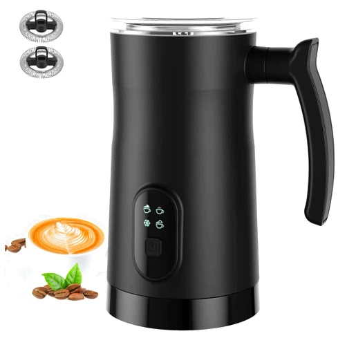 ELIKIDSTO Milk Frother,4 in 1 Electric Milk Frother and Steamer Foam Maker,400W,Fast,Quiet,Large Capacity,Hot/Cold/Dense/Airy Milk Foam for Coffee,Latte,Hot Chocolates,Cappuccino,Easy to Clean