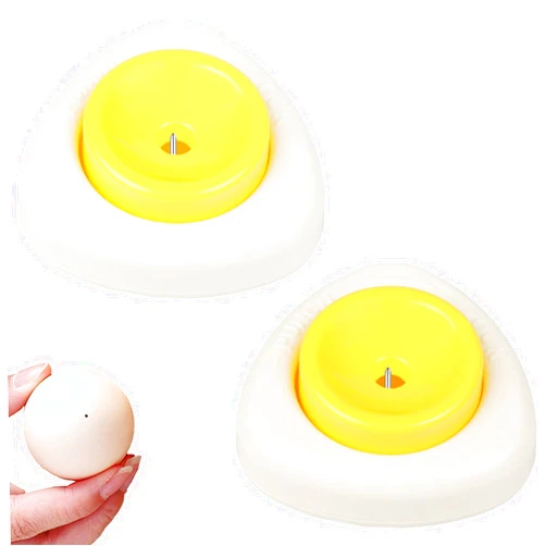 Nokiils 2-in-1 Egg Peeler & Poker - Hard Boiled & Raw Eggs, Safety Lock, Yellow