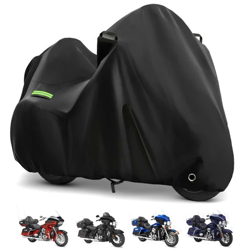 KERANTY Motorcycle Cover for Touring Road Glide Limited/Ultra Limited/Gold Wing Tour/Indian Pursuit Limited, 210T Waterproof Sun UV Rain Outdoor Protection Motorbike Cover with Lock Hole & Soft Cotton Lining