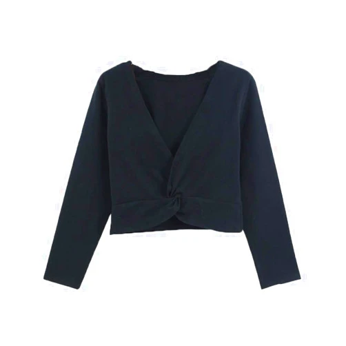 ASHER FASHION Kids Girls Long Sleeve Cardigan Shrug Front Knot Wrap Top Dance Dress Cover Up