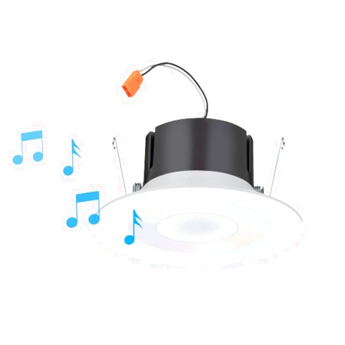 Juno 6 Inch Smart Recessed Light Speaker, Bluetooth, Alexa, Google Home Compatible, RGBW Speaker Downlight, Dynamic Color Red Green Blue White, Matte White (J6SLC RGBW MW M6)