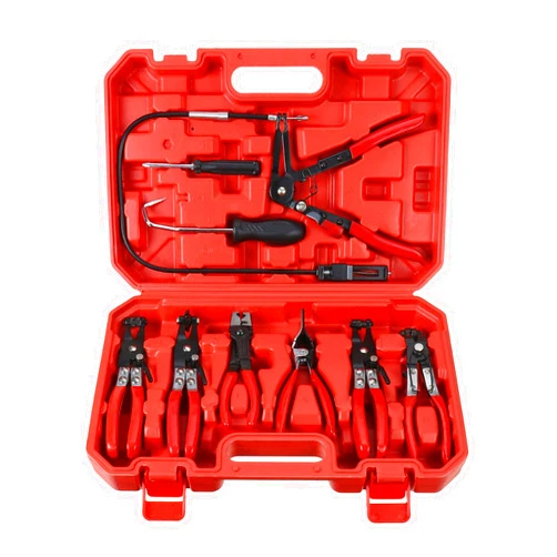 Handor 9pcs Hose Clamp Pliers, Wire Long Reach Hose Clamp Pliers Set Fuel Oil Water Hose Auto Tools for Automotive Coolant Radiator Heater and Water Hose with Band Flat or Large Clamps