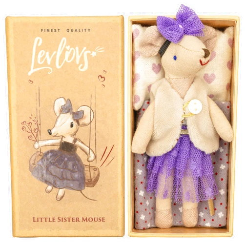 LEVLOVS Ballerina Mouse Doll Mouse in a Matchbox Toy Baby Registry Gift