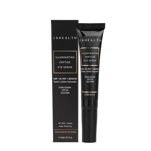 JSHealth Illuminating Peptide Eye Serum. Triple Action Eye-Q Complex with Caffeine, Niacinamide, Eyeseryl Peptide. Firms, De-Puffs, Brightens. Vegan (0.5 fl oz)