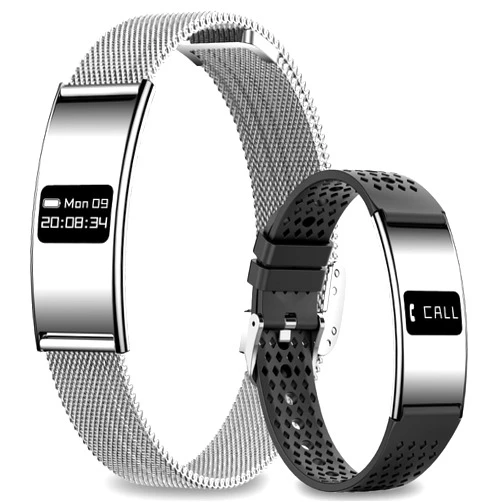Efolen Smart Bracelet for Women Men, Activity Fitness Tracker, Smart Wristband with Heart Rate/Blood Oxygen/Sleep Monitor/Pedometer, IPX8 Waterproof Slim Smart Watch for Android iPhone, 2 Bands,Silver