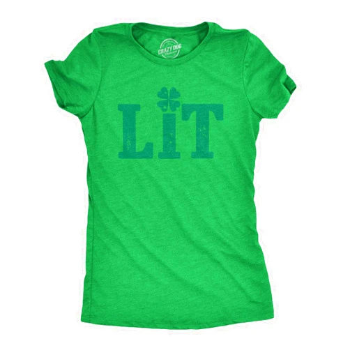 Crazy Dog T-Shirts Womens Saint Patricks Day T Shirts Funny Shenanigans Clover Graphic Tees for Women