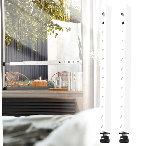 WooFog Window Security Bars Adjustable, Window Bars Security Inside Vertical, Heavy Window Ac Lock Bar with Rubber Feet for Up and Down Windows, 17-32 inch Double Hung Window Stopper -2 PCS Patented