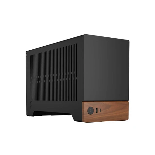 Fractal Design Terra Graphite - Wood Walnut Front Panel - Small Form Factor - Mini ITX Gaming case – PCIe 4.0 Riser Cable – USB Type-C - Anodized Aluminum Panels