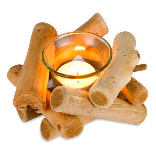 Sziqiqi Handmade Wooden Tea Light Candle Holder with Glass Cup Rustic Country Coastal Style for Farmhouse Home Decoration Home Altar Decoration Holoday Wedding Decoration
